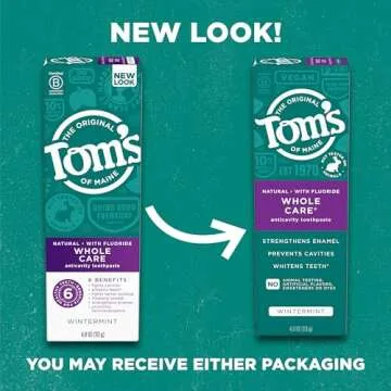 Tom's of Maine Whole Care Natural Toothpaste Fluoride 3-Pack