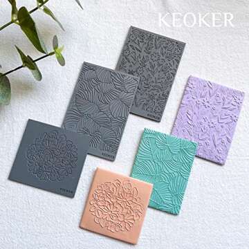 Keoker Polymer Clay Texture Sheets, Clay Texture Mat for Making Earrings Jewerly, Polymer Clay Earrings Tools (All-3 pcs)