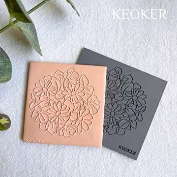 Keoker Polymer Clay Texture Sheets, Clay Texture Mat for Making Earrings Jewerly, Polymer Clay Earrings Tools (All-3 pcs)
