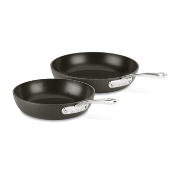 All-Clad Essentials Hard Anodized Nonstick Fry Pan Set 2 Piece, 8, 10,5 Inch Oven Broiler Safe 500F,...