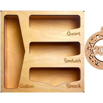 Elegant Food Storage Bag Organizer - Wood Kitchen Drawer Solution