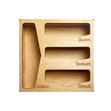 Premium Wood Food Storage Bag Organizer for Kitchens