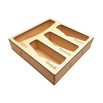 Premium Wood Food Storage Bag Organizer for Kitchens