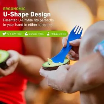 humangear GoBites Uno | Travel & Camping Utensils | Portable & Convertible Dining Ware | Multi-Functional Spork, Gray