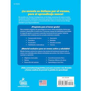 Summer Bridge Activities Spanish 2nd to 3rd Grade Workbooks, Activity Book With Math, Reading Compre...
