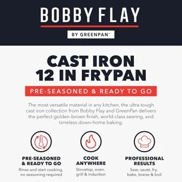 GreenPan Bobby Flay 12 Inch Pre-Seasoned Cast Iron Skillet