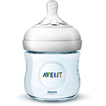 Philips AVENT Natural Baby Bottle, SCF010/39, Blue, 4 Ounce (Pack of 3)