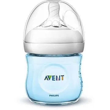 Philips AVENT Natural Baby Bottle, SCF010/39, Blue, 4 Ounce (Pack of 3)