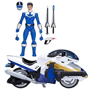 Power Rangers Lightning Collection Time Force Blue Ranger Action Figure with Vector Cycle Set - Perf...