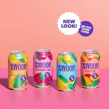 Swoon Sugar Free Iced Tea Classics Variety Pack - Zero Sugar Drinks in Lemon, Raspberry, Peach, Half...