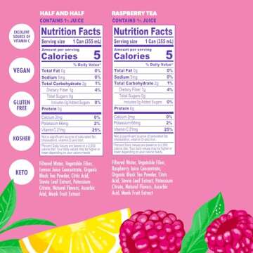 Swoon Sugar Free Iced Tea Classics Variety Pack - Zero Sugar Drinks in Lemon, Raspberry, Peach, Half & Half Flavours - Low Carb, Paleo-Friendly, Gluten-Free Keto Iced Tea - 12 fl.oz (Pack of 12)