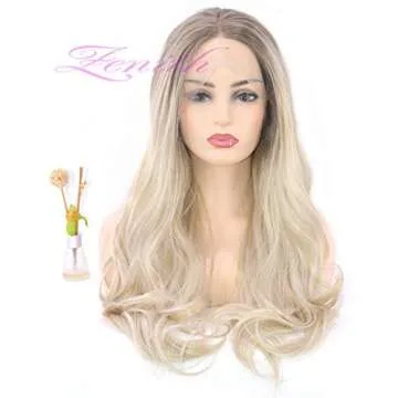 EALGA Ombre Platinum Blonde Lace Front Wig 22 Inches