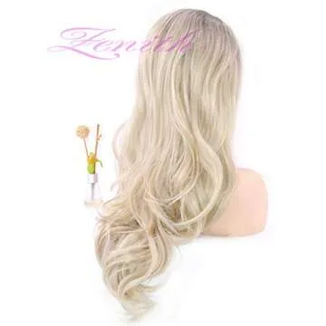 EALGA Ombre Platinum Blonde Lace Front Wig 22 Inches