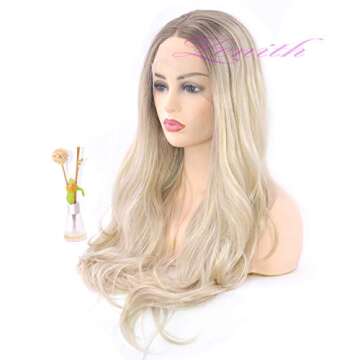 EALGA Ombre Platinum Blonde Lace Front Wig 22 Inches