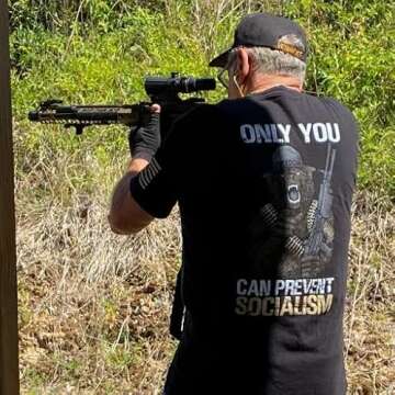 Warrior 12 Only You Can Prevent Socialism T-Shirt Tribute Tee | American Support Shirt | 100% Cotton Military Apparel | Black, Large