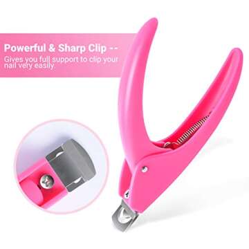 AIRSEE Professional Acrylic Nail Clippers Fake False Nail Tip Cutter Nail Trimmer for Artificial Nai...