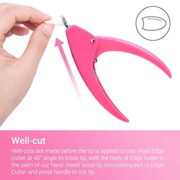 AIRSEE Professional Acrylic Nail Clippers Fake False Nail Tip Cutter Nail Trimmer for Artificial Nail Extension Manicure Pedicure Sharp Blade Nail Art Tool Beauty Salon Nail Tech Home DIY Use Pink…