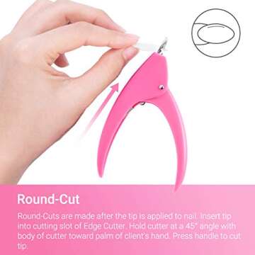 AIRSEE Professional Acrylic Nail Clippers Fake False Nail Tip Cutter Nail Trimmer for Artificial Nail Extension Manicure Pedicure Sharp Blade Nail Art Tool Beauty Salon Nail Tech Home DIY Use Pink…