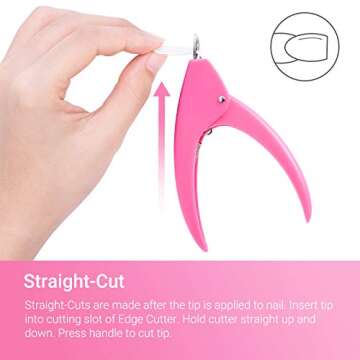 AIRSEE Professional Acrylic Nail Clippers Fake False Nail Tip Cutter Nail Trimmer for Artificial Nail Extension Manicure Pedicure Sharp Blade Nail Art Tool Beauty Salon Nail Tech Home DIY Use Pink…