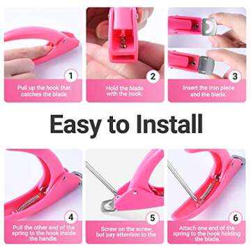 AIRSEE Professional Acrylic Nail Clippers Fake False Nail Tip Cutter Nail Trimmer for Artificial Nail Extension Manicure Pedicure Sharp Blade Nail Art Tool Beauty Salon Nail Tech Home DIY Use Pink…