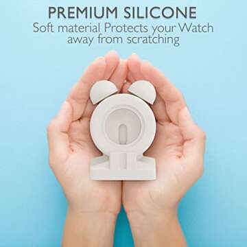 iWatch Charger Stand for Apple Watch Series Ultra2/Ultra/10/9/8/SE2/7/6/SE/5/4/3/2/1 (49/46/45/44/42/41/40/38mm) Сute Silicone Holder Supports Nightstand Mode Charging Dock Accessories