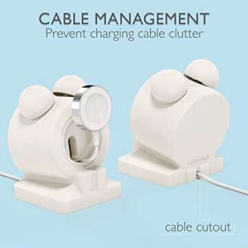 iWatch Charger Stand for Apple Watch Series Ultra2/Ultra/10/9/8/SE2/7/6/SE/5/4/3/2/1 (49/46/45/44/42/41/40/38mm) Сute Silicone Holder Supports Nightstand Mode Charging Dock Accessories