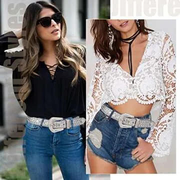 FIORETTO Rhinestone Belt for Men and Women - Shiny Style