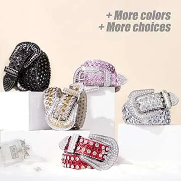 FIORETTO Rhinestone Belt for Men and Women - Shiny Style