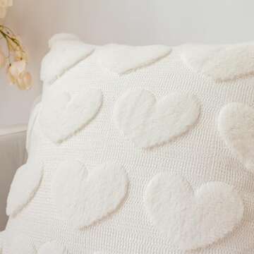 UGASA Valentine's Day Heart Pattern Pillow Covers Set