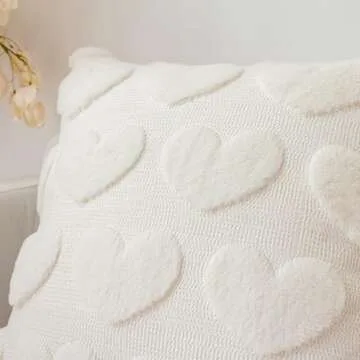 UGASA Valentine's Day Heart Pattern Pillow Covers Set