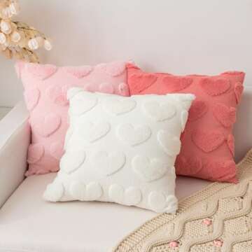 UGASA Valentine's Day Heart Pattern Pillow Covers Set