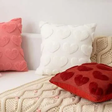 UGASA Valentine's Day Heart Pattern Pillow Covers Set