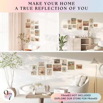 97 Decor Southwest Decor Western Wall Art - Vintage Western Decor for Home, Western Prints for Wall Decor, Rustic Southwestern Posters Cowboy Pictures, Boho Desert Ranch Decor for Bedroom (UNFRAMED)