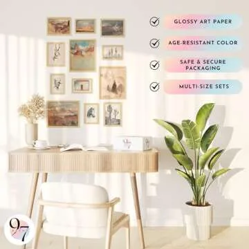 97 Decor Southwest Decor Western Wall Art - Vintage Western Decor for Home, Western Prints for Wall Decor, Rustic Southwestern Posters Cowboy Pictures, Boho Desert Ranch Decor for Bedroom (UNFRAMED)