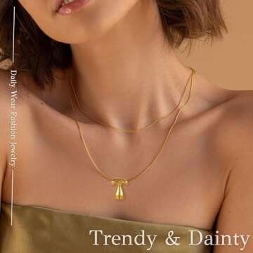 FCBTOCO Gold Necklace for Women，Bubble Letter Necklace Gold, Gold Balloon Initial Letter Necklace,18K Gold Plated Dainty Personalized Puffy Name Necklaces（gold A）