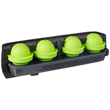 Tovolo Seamless Sphere Ice System, Compact, 2.5 Inch Crystal Clear Spheres - Set of 4 Molds,Black