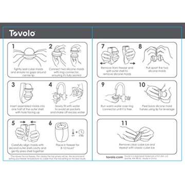 Tovolo Seamless Sphere Ice System, Compact, 2.5 Inch Crystal Clear Spheres - Set of 4 Molds,Black