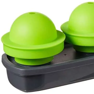 Tovolo Seamless Sphere Ice System, Compact, 2.5 Inch Crystal Clear Spheres - Set of 4 Molds,Black