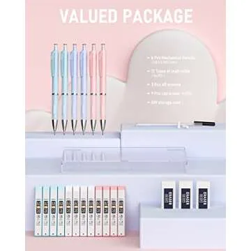 Nicpro 6PCS Pastel Mechanical Pencil Set with Lead Refills