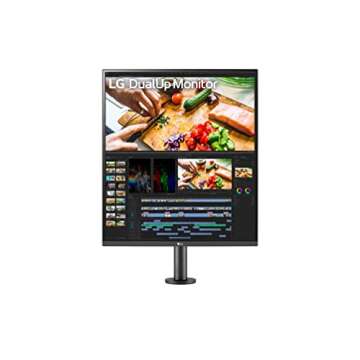 LG 28MQ780-B 28 Inch SDQHD (2560 x 2880) Nano IPS DualUp Monitor with Ergo Stand, DCI-P3 98% (Typ.) with HDR10, USB Type-C (90W PD) - Black