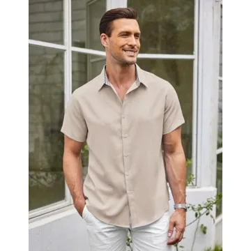 Stylish COOFANDY Mens Linen Shirt for Summer Outings