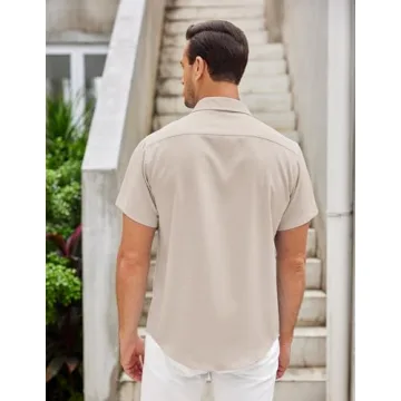 Stylish COOFANDY Mens Linen Shirt for Summer Outings