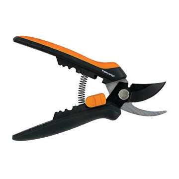 Fiskars Floral Pruning Shears - Plant Cutting Scissors/Garden Clippers For Deadheading and Working with Flowers - Black/Orange