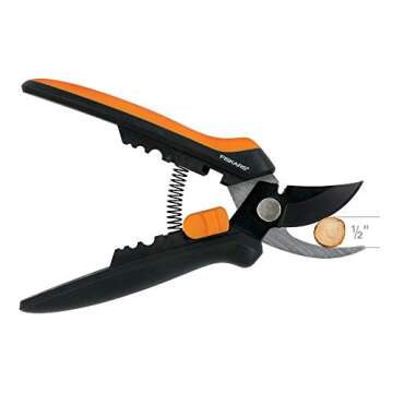 Fiskars Floral Pruning Shears - Plant Cutting Scissors/Garden Clippers For Deadheading and Working with Flowers - Black/Orange