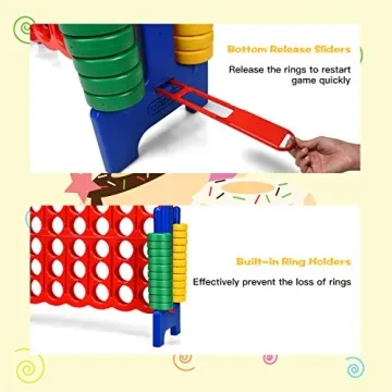 COSTWAY Jumbo 4-to-Score Giant Game Set for Family Fun