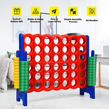 COSTWAY Jumbo 4-to-Score Giant Game Set for Family Fun