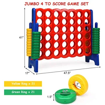 COSTWAY Jumbo 4-to-Score Giant Game Set for Family Fun