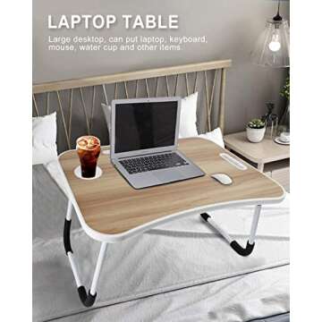 Portable Laptop Desk with USB & Cup Holder for All Ages