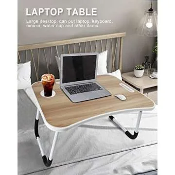 Portable Laptop Desk with USB & Cup Holder for All Ages