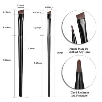 Etercycle Fine Angled Eyeliner Brushes, Eye Liner brush, Ultra Thin Slanted Flat Angle for Beauty Cosmetic Tool